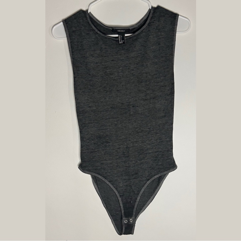 Forever 21 Gray Minimalist Bodysuit